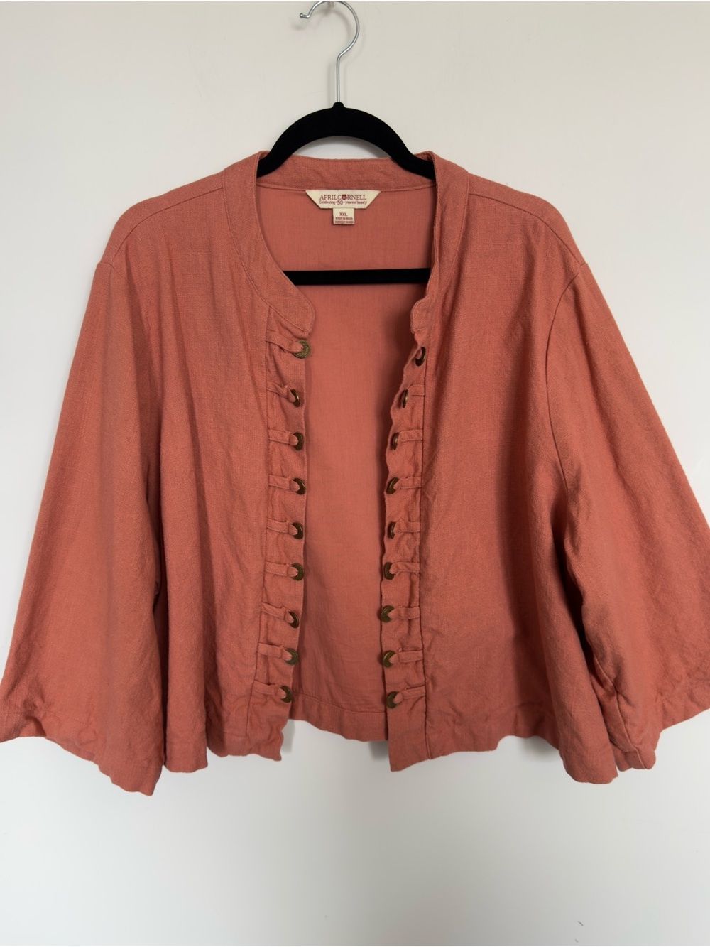 April Cornell Coin Open Ruffle Boho Jacket XL - Picture 2 of 7